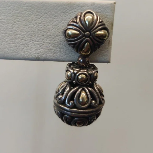 John Hardy 14:karat gold and sterling silver dangle bead earrings
